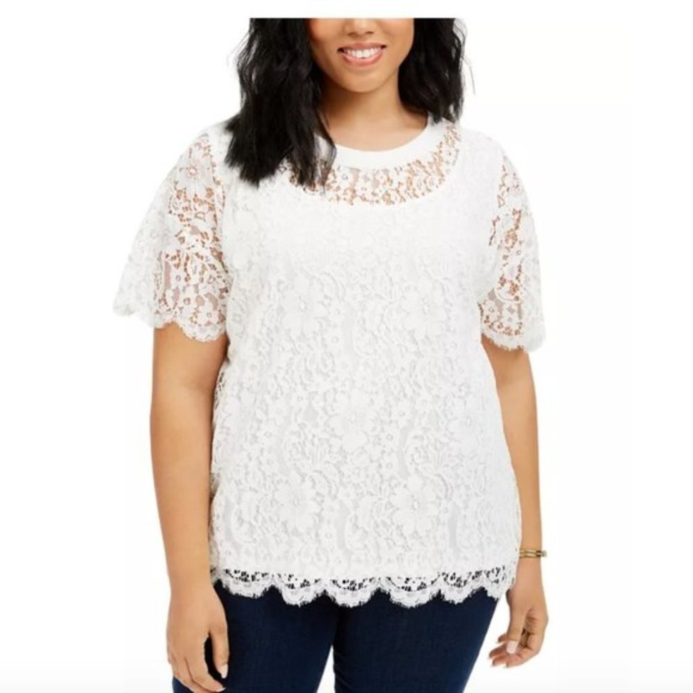 Tommy Hilfiger Plus Size Lace Top